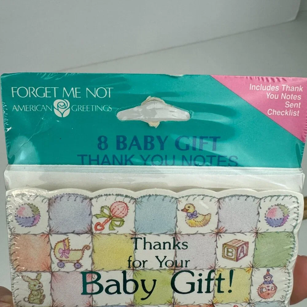 Vtg Sealed Thanks for the Baby Gift Forget me Not American Greetings Cards READ‎